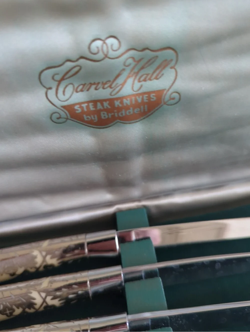 Vintage Set Of 6 Carvel Hall Cutlery Stainless Steel Steak Knives Original Box